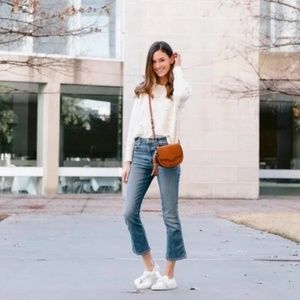 The Great. The Nerd Blue Cropped Flare Jeans size 27